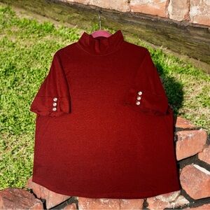 RETRELOGY WOMEN’S Corp DRESSY CASUAL TOP MOCK TURTLE NECK HALF SLEEVE PLUS 2X